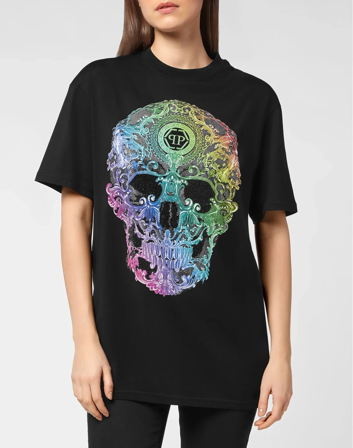 T-shirt Round Neck SS Baroque, цвет: Черный