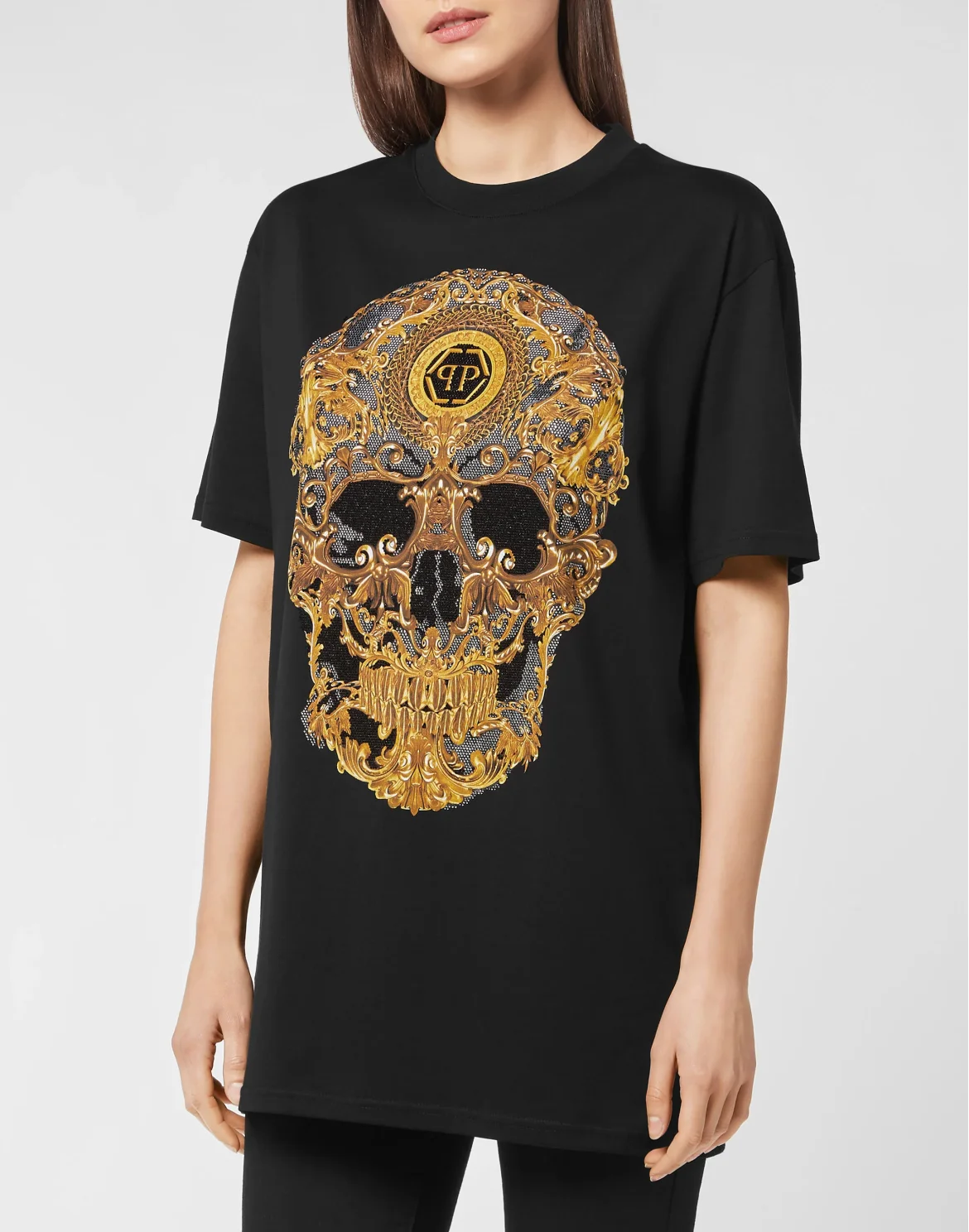 T-shirt Round Neck SS Baroque, цвет: Черный