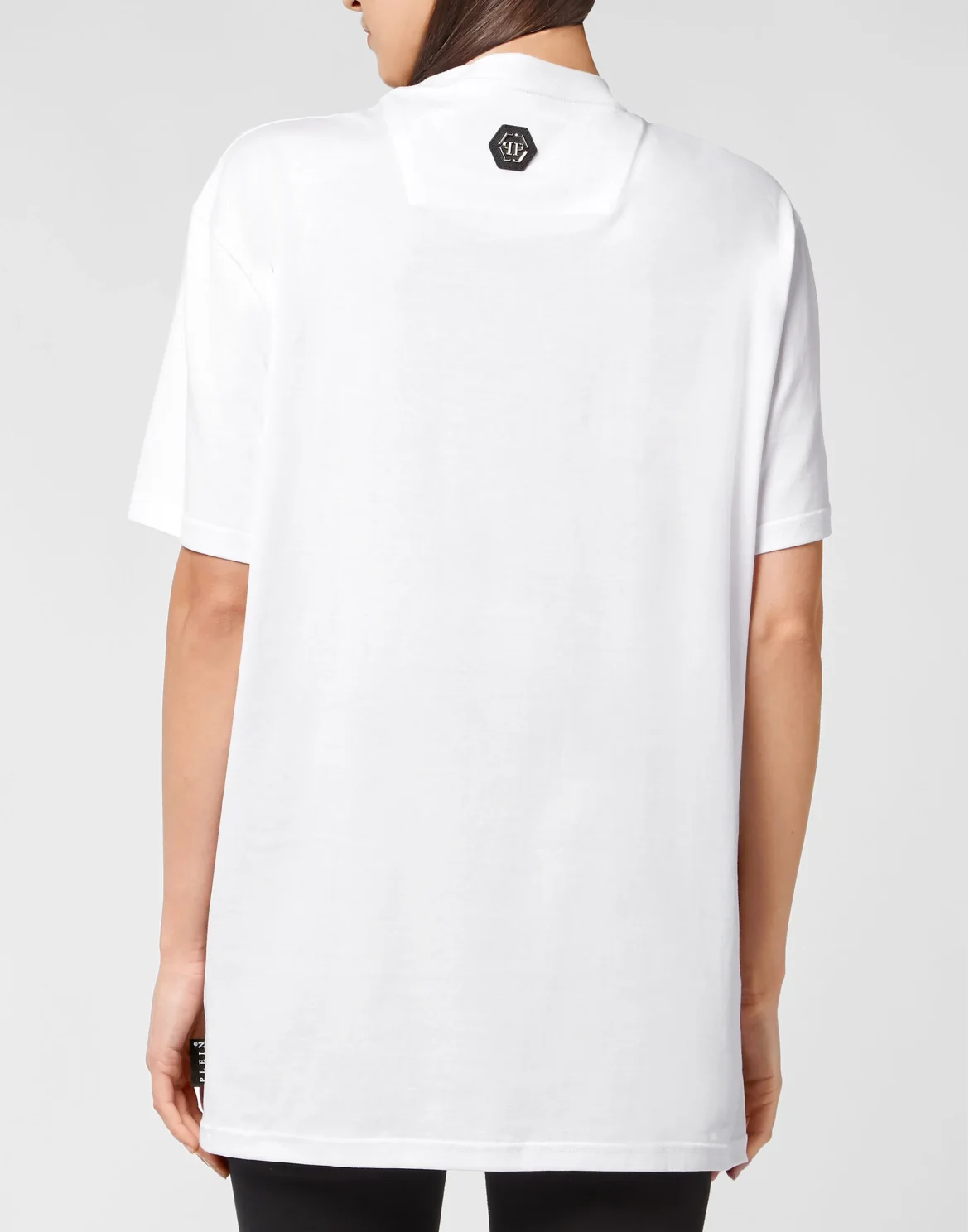 T-shirt Round Neck SS Skull and Plein with Crystals, цвет: Белый