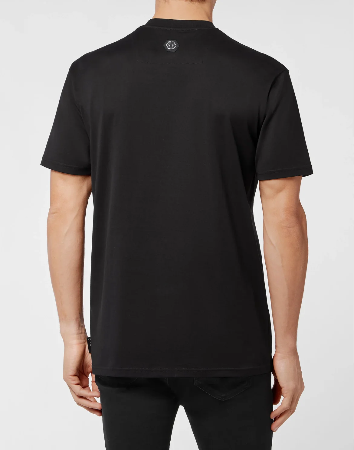 T-shirt Round Neck SS Skull and Plein with Crystals, цвет: Черный