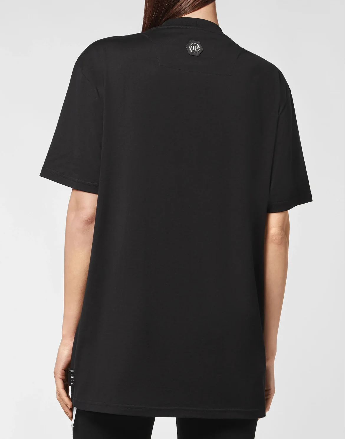 T-shirt Round Neck SS Skull and Plein with Crystals, цвет: Черный