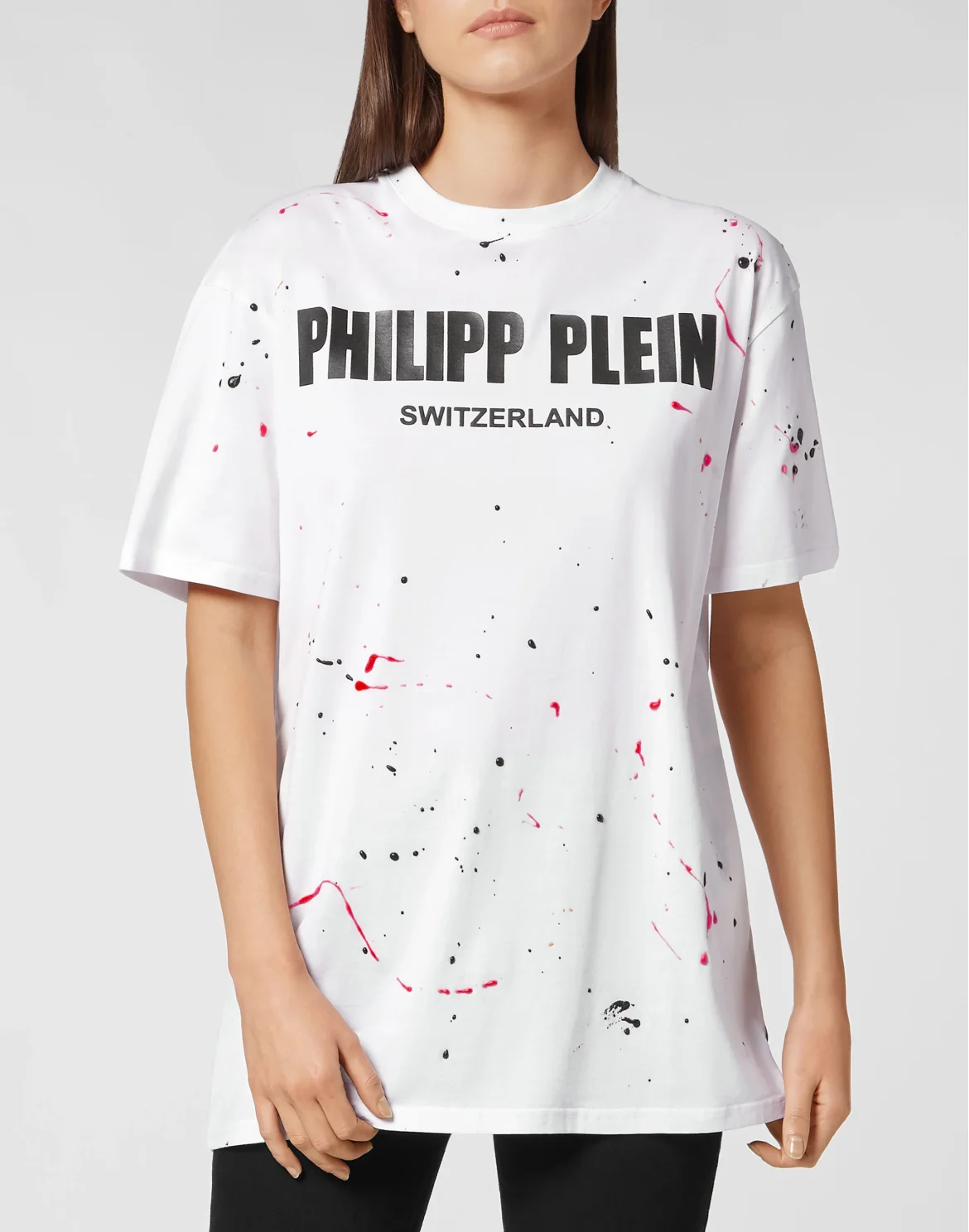 T-shirt Round Neck SS Hand Painted  Philipp Plein TM, цвет: Белый