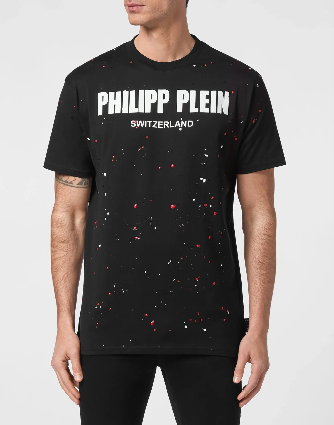 T-shirt Round Neck SS Hand Painted  Philipp Plein TM, цвет: Черный