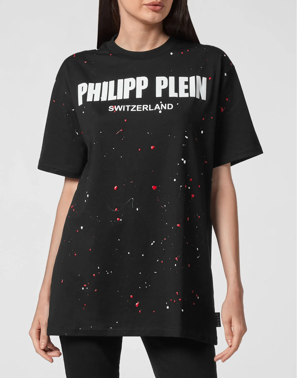 T-shirt Round Neck SS Hand Painted  Philipp Plein TM, цвет: Черный