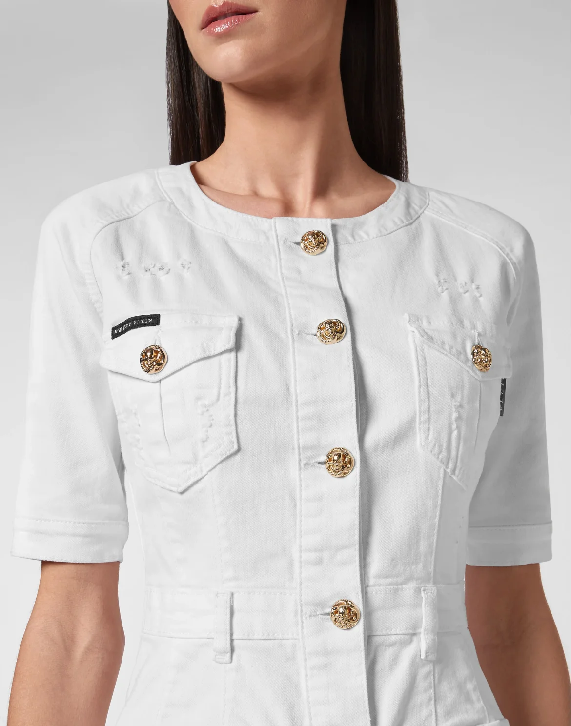 Denim Cargo Dress, цвет: Белый