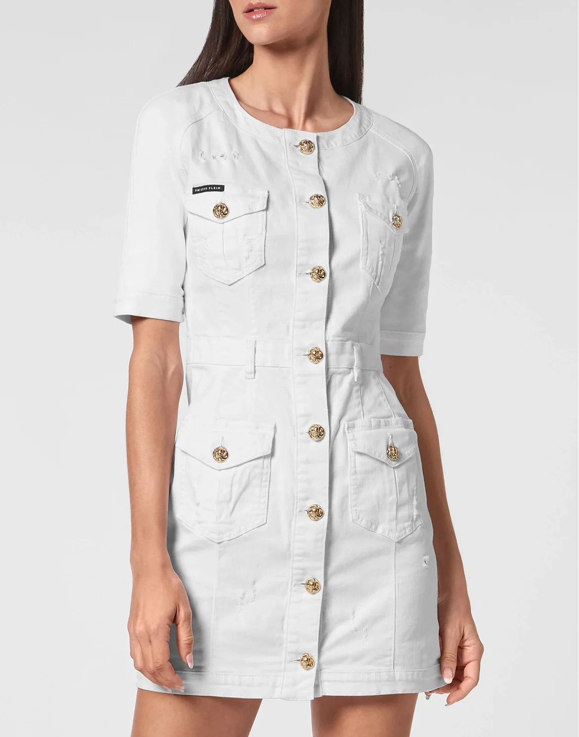 Denim Cargo Dress, цвет: Белый