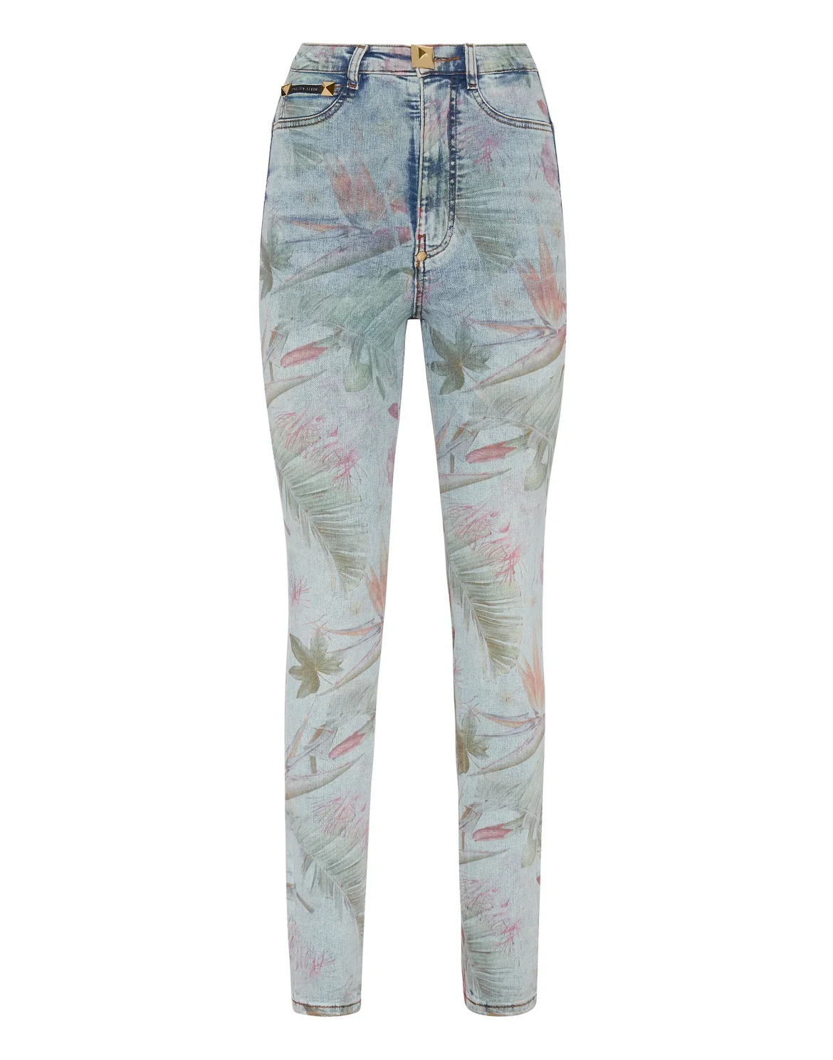 Super High Waist Jegging Flowers, цвет: Синий