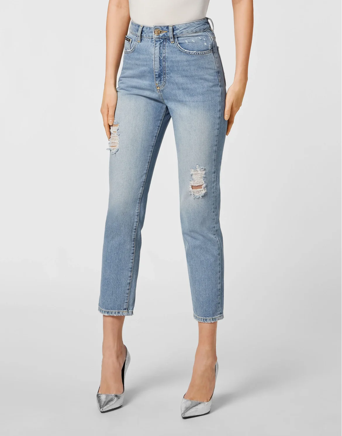 Denim Trousers Boyfriend Fit, цвет: Синий