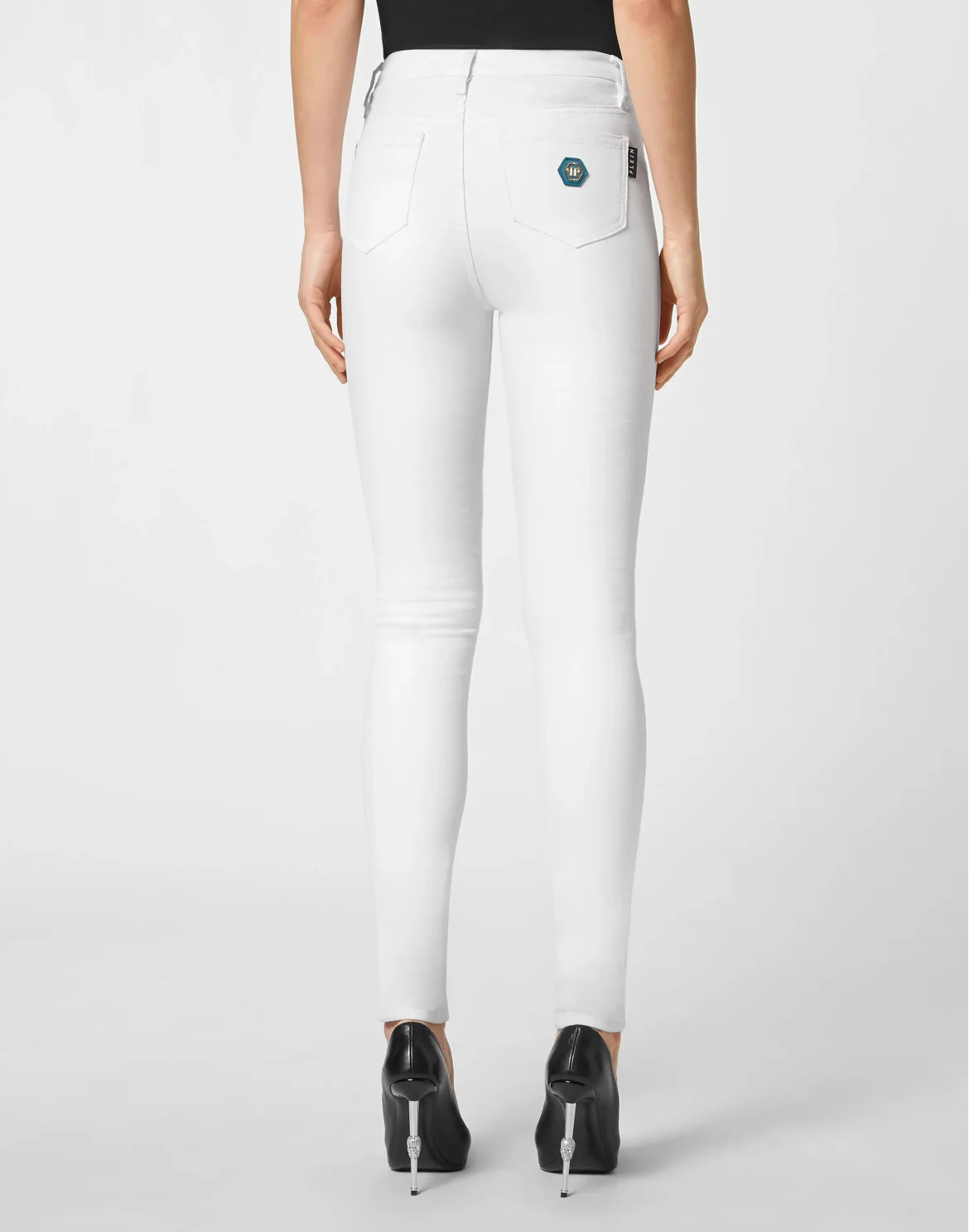 Denim High Waist Biker, цвет: Белый