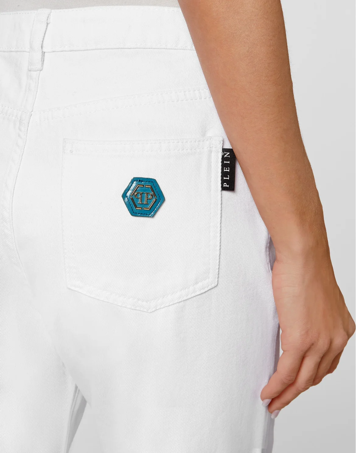 Denim Trousers High Rise Fit, цвет: Белый