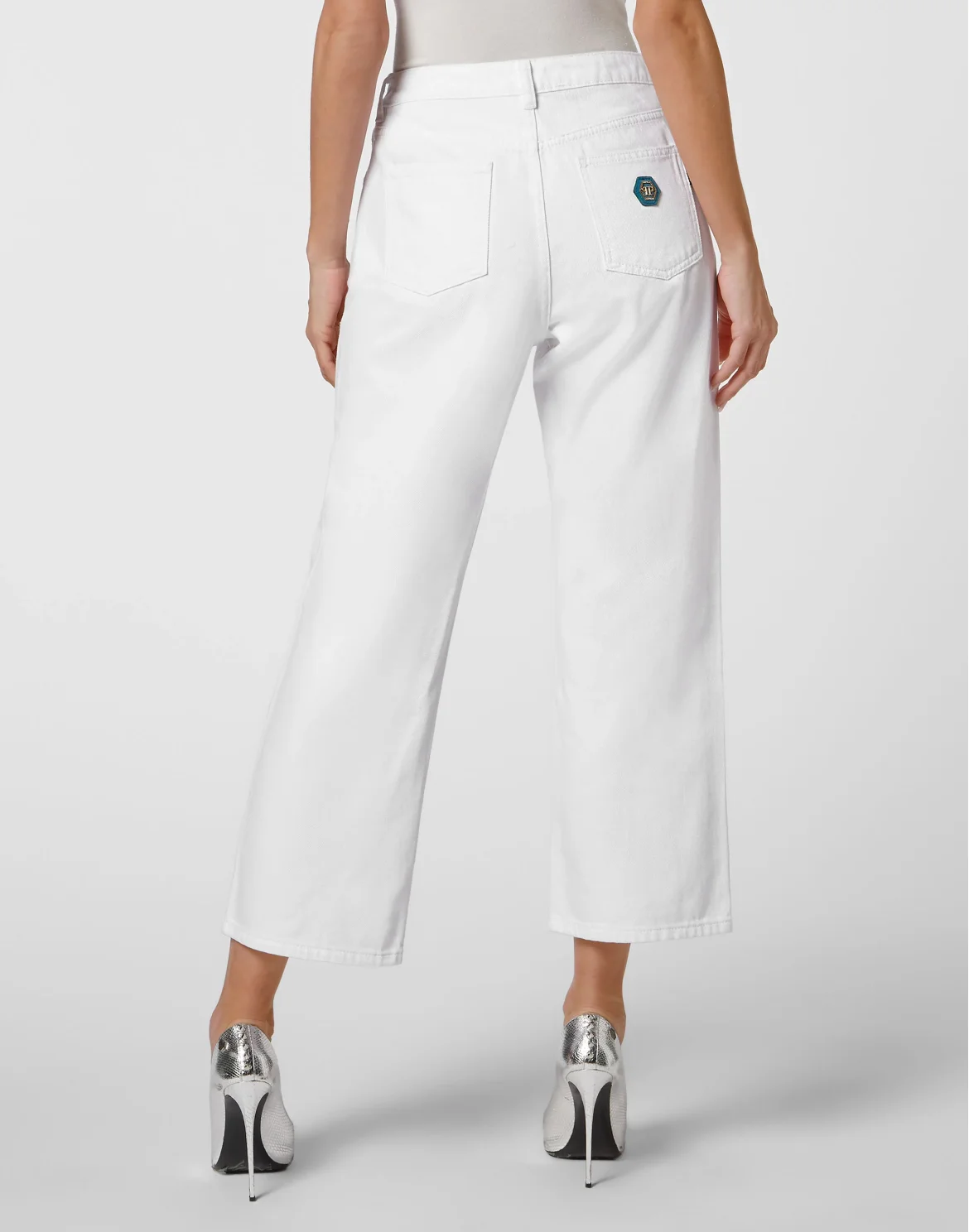 Denim Trousers High Rise Fit, цвет: Белый