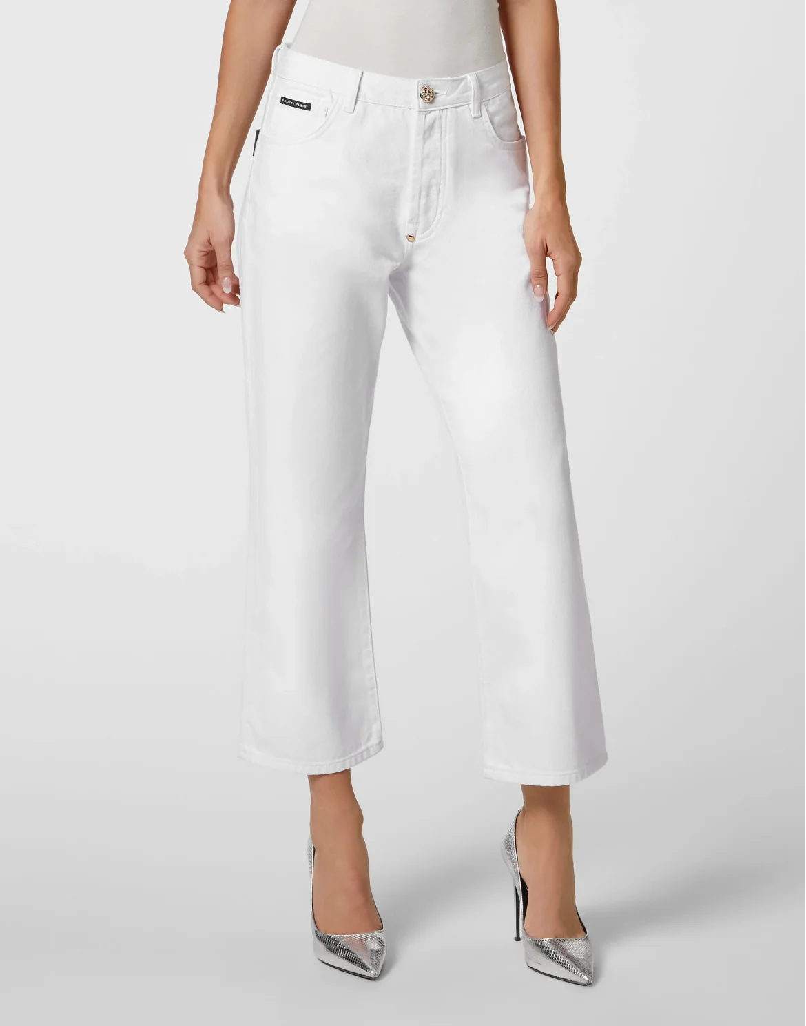 Denim Trousers High Rise Fit, цвет: Белый
