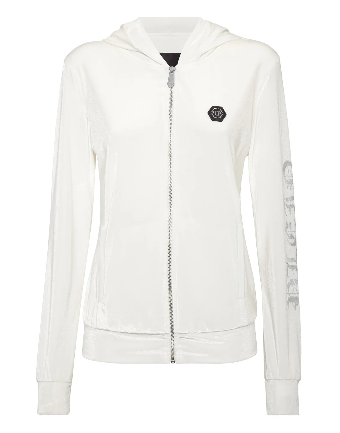 Velvet Hoodie sweatshirt Full Zip  Gothic Plein, цвет: Белый