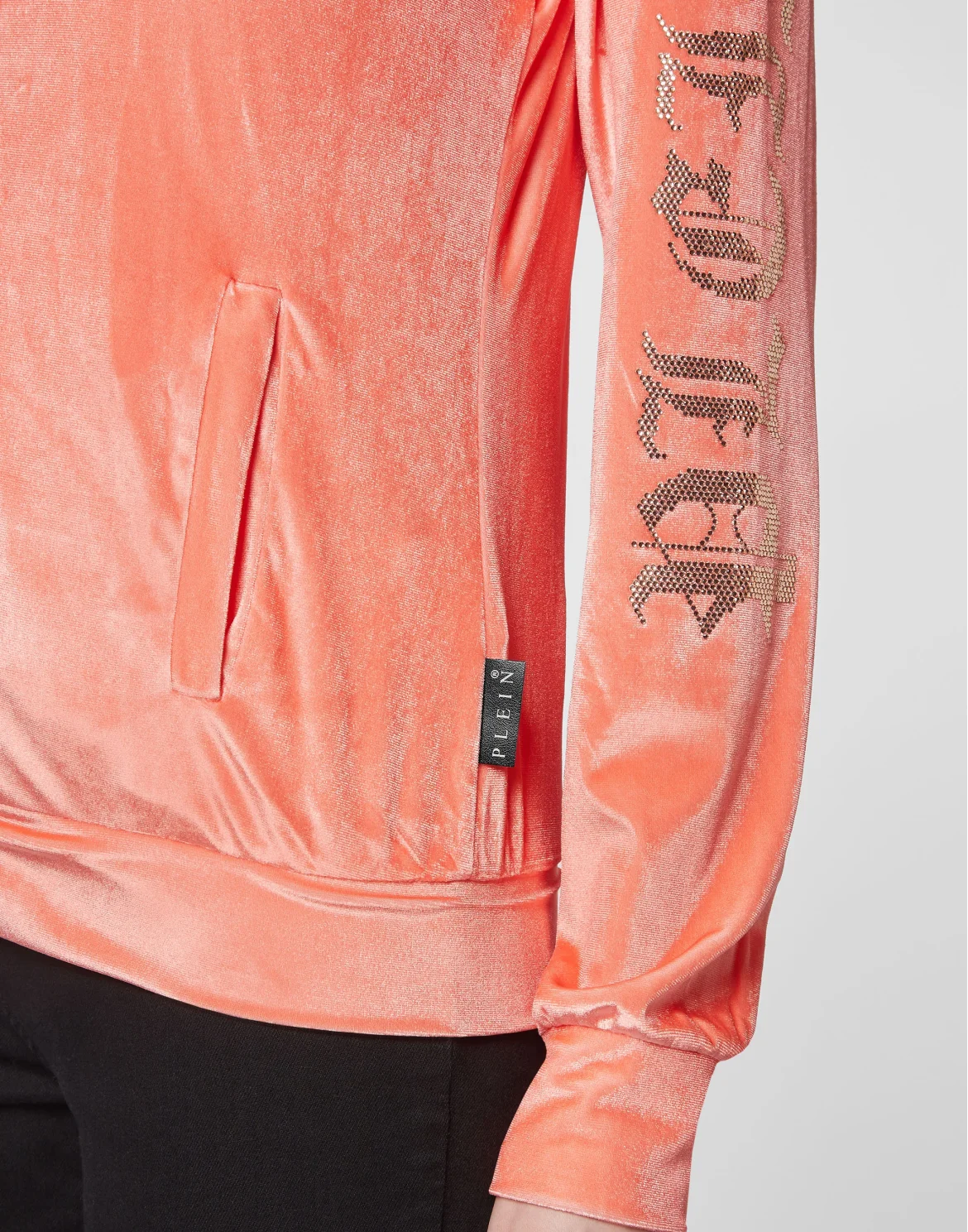 Velvet Hoodie sweatshirt Full Zip  Gothic Plein, цвет: Розовый