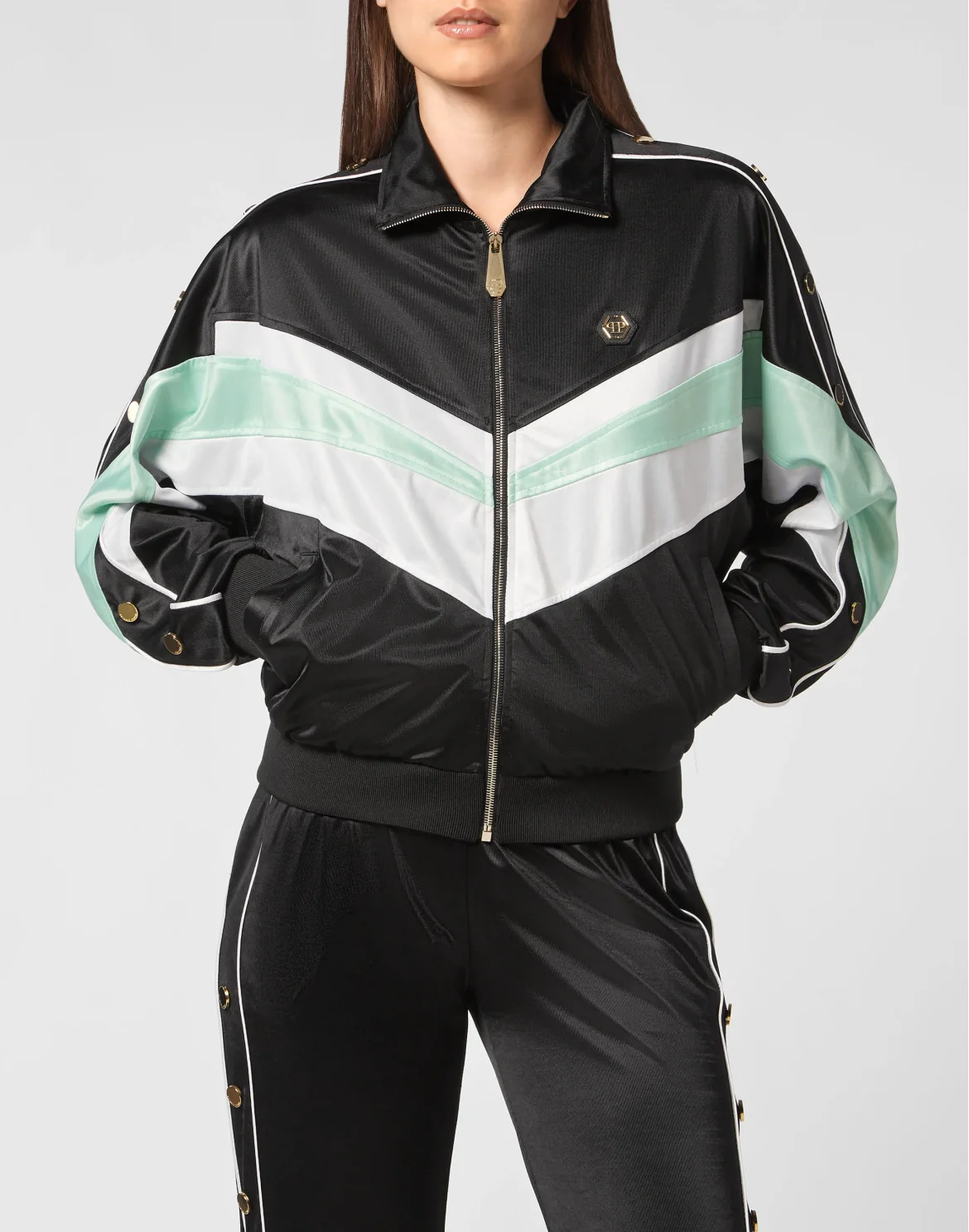 Top/Trousers Tracksuit Stripes, цвет: Черный