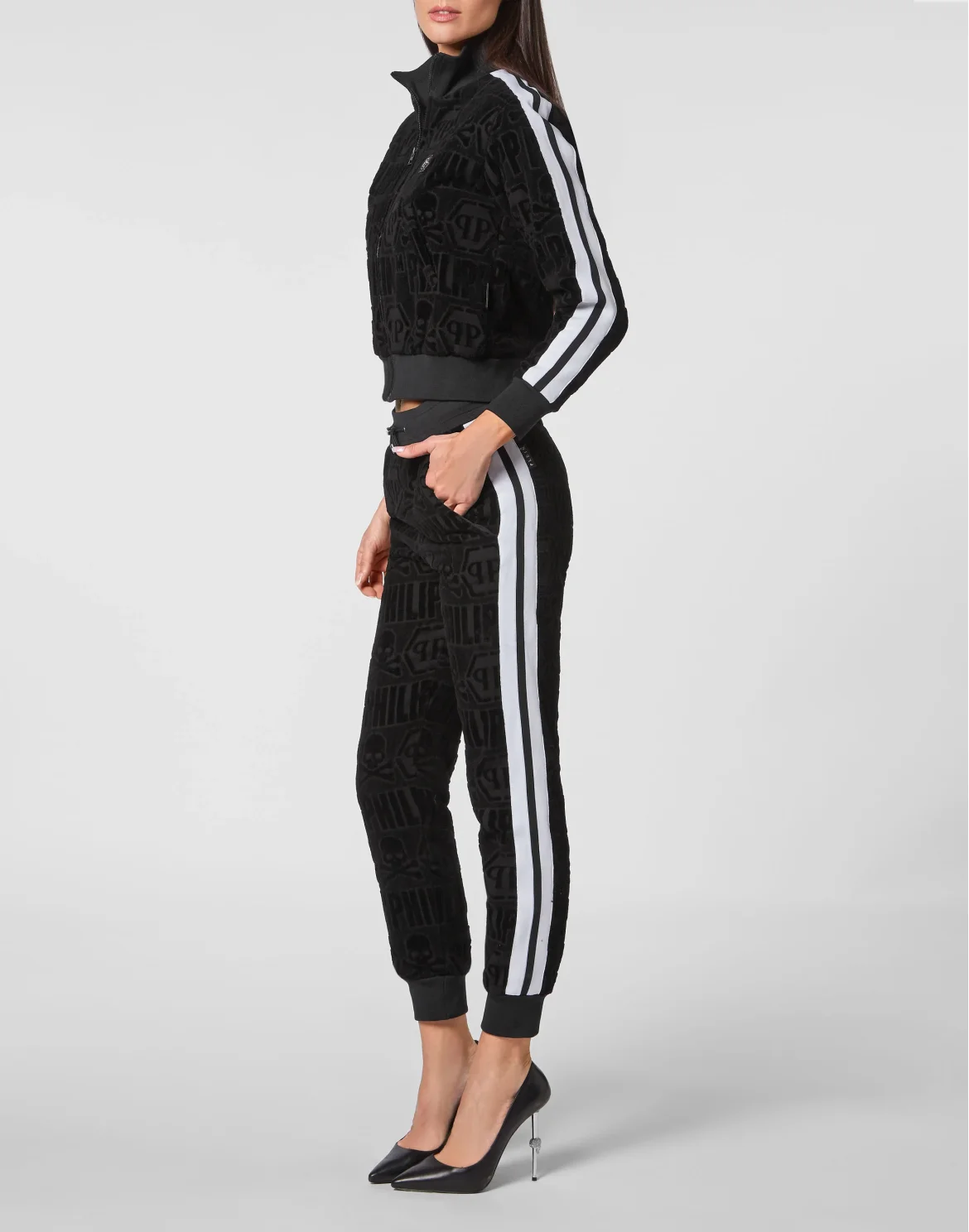 Top/Trousers Tracksuit, цвет: Черный