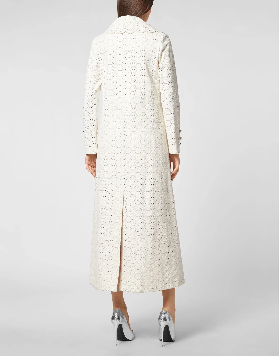 Long Sangallo Leather Trench Coat, цвет: Белый