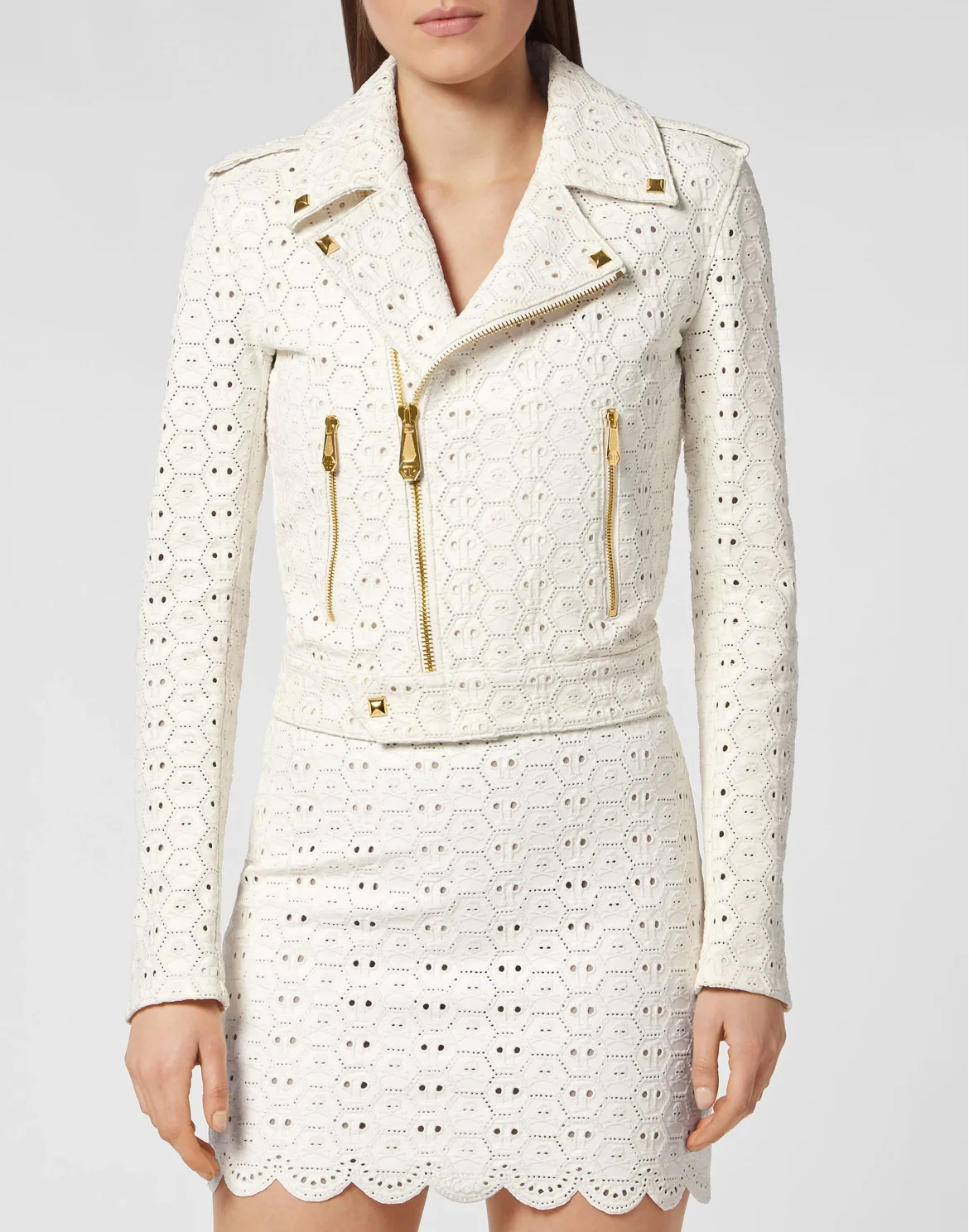 Sangallo  Leather Biker Jacket, цвет: Белый