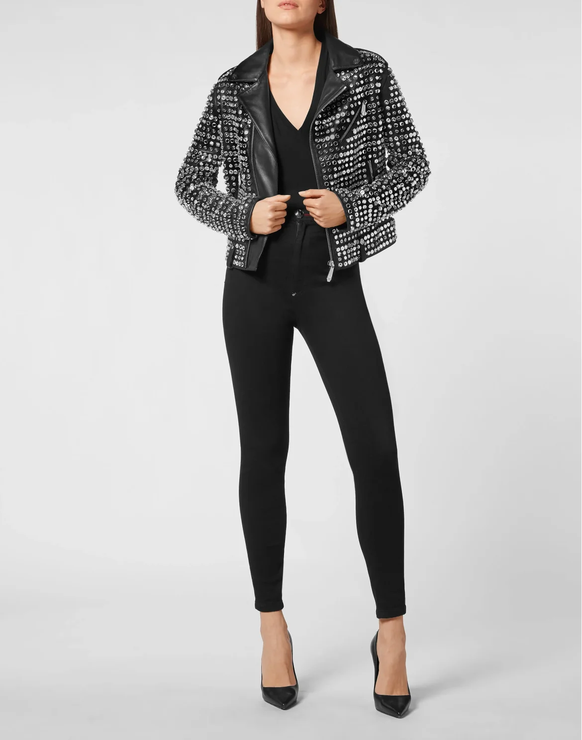 LIMITED  EDITION  CRYSTAL  BIKER with Crystals, цвет: Черный