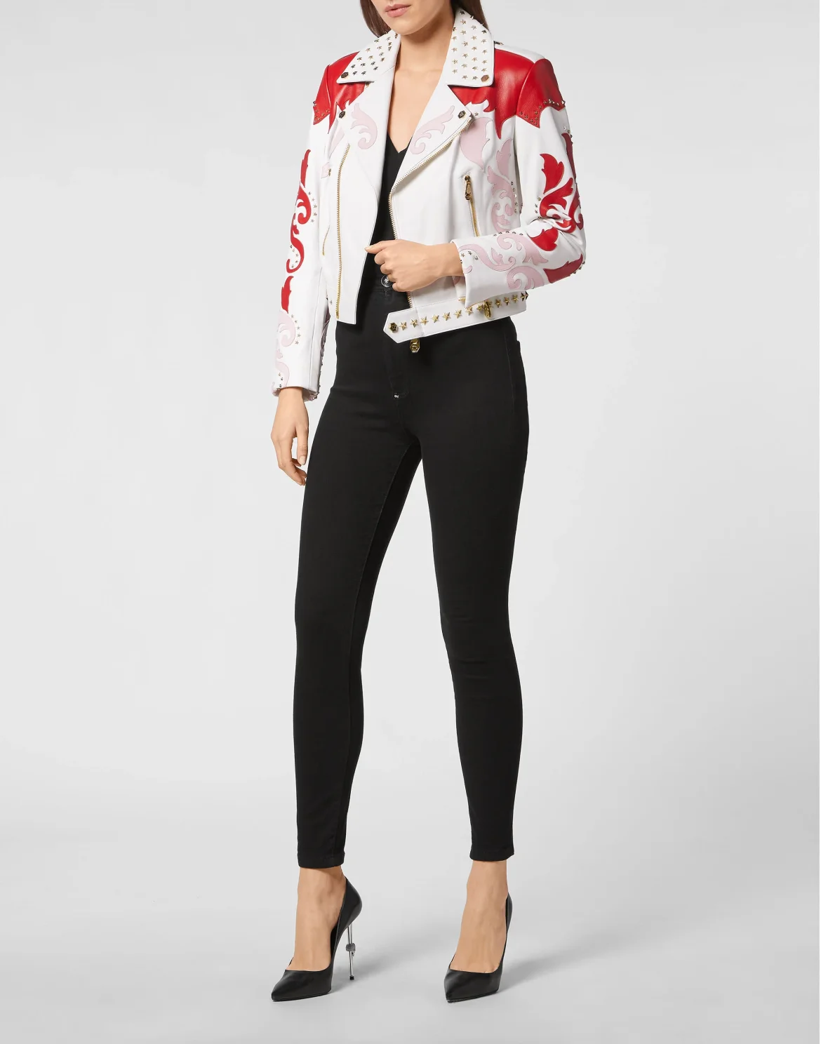 RODEO  INTARSIA  LEATHER BIKER, цвет: Белый