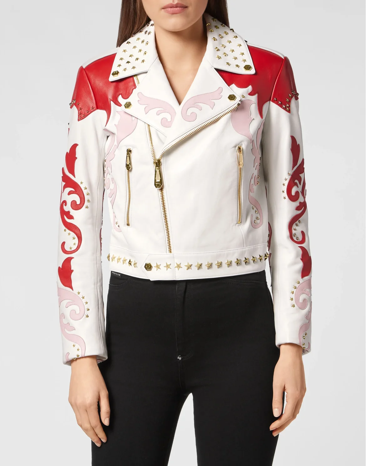 RODEO  INTARSIA  LEATHER BIKER, цвет: Белый