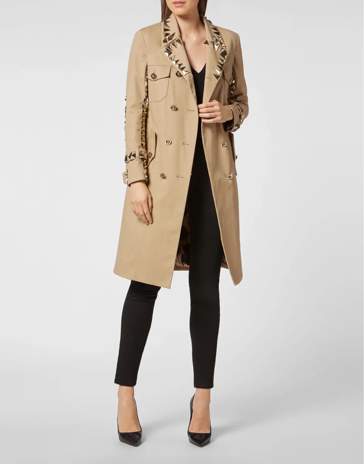 Canvas Trench coat Studs, цвет: Бежевый