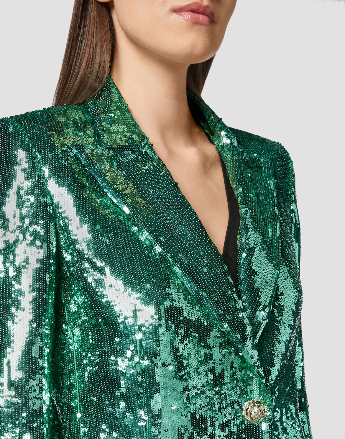 Blazer Man Fit Paillettes, цвет: Зеленый