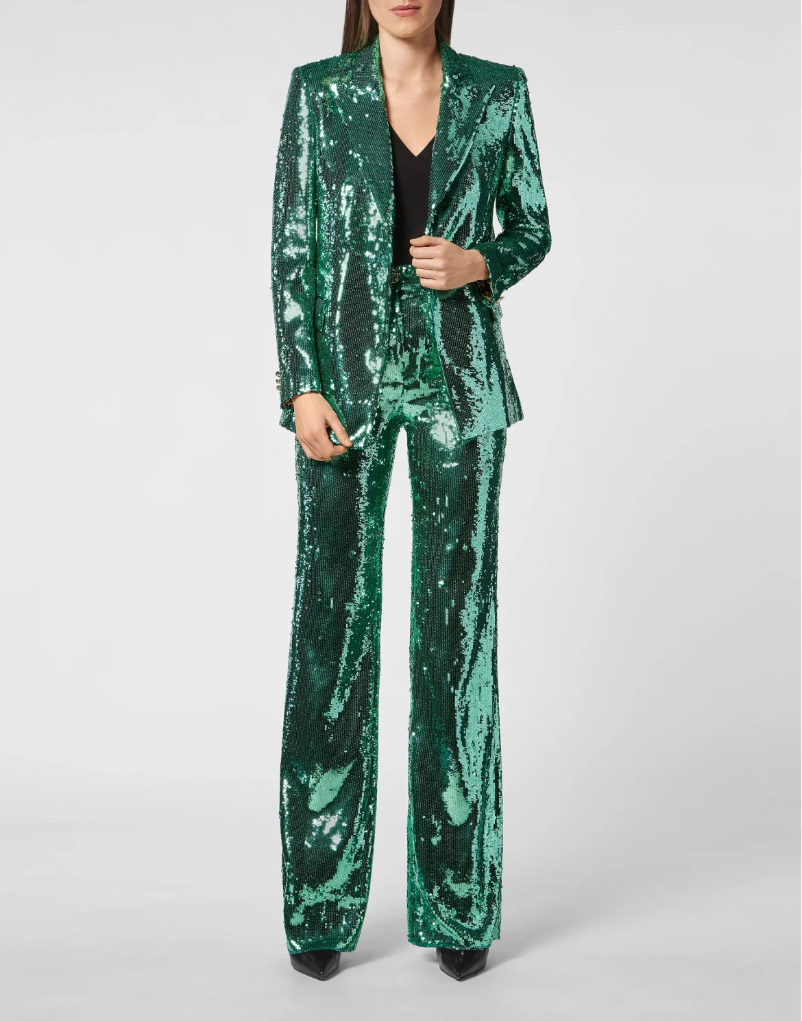 Blazer Man Fit Paillettes, цвет: Зеленый