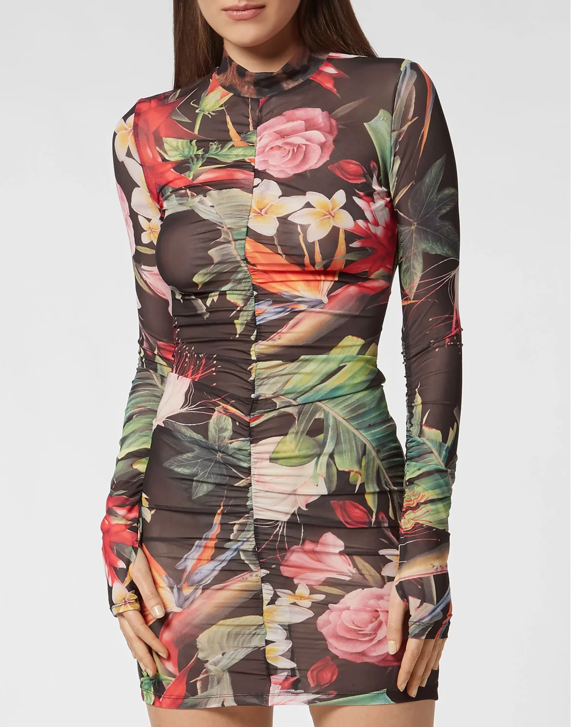 Short Dress Flowers, цвет: Черный