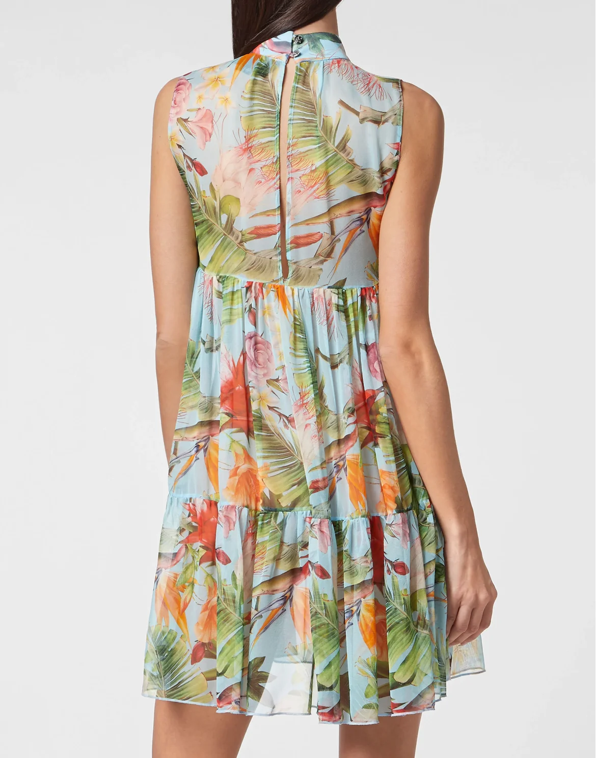 Geogette Short Dress Flowers, цвет: Мультиколор