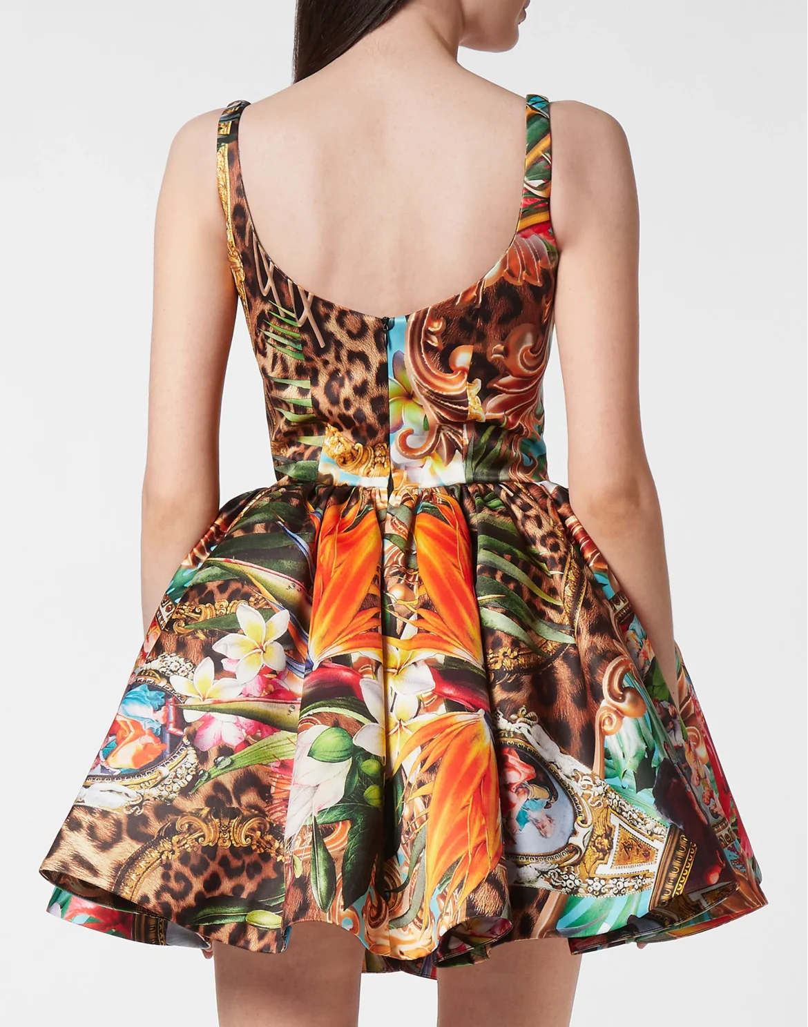 Duchesse Short Dress Baroque Flowers, цвет: Мультиколор