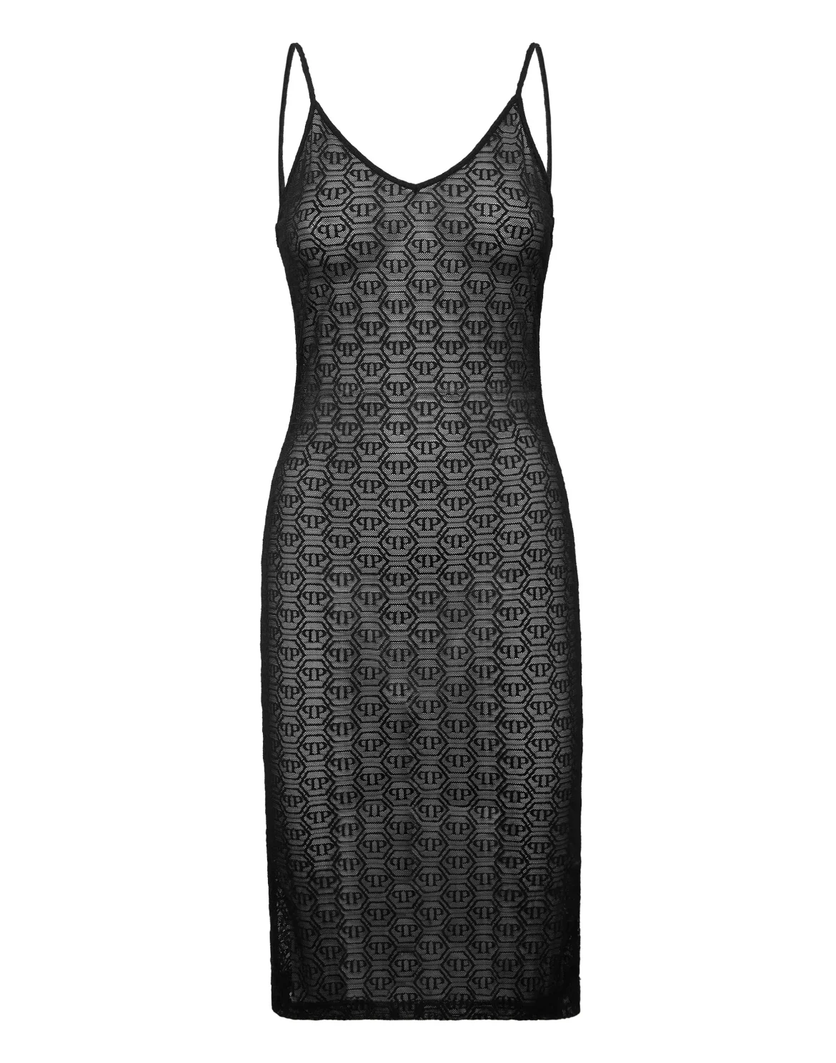 Tulle Midi Dress Monogram, цвет: Черный