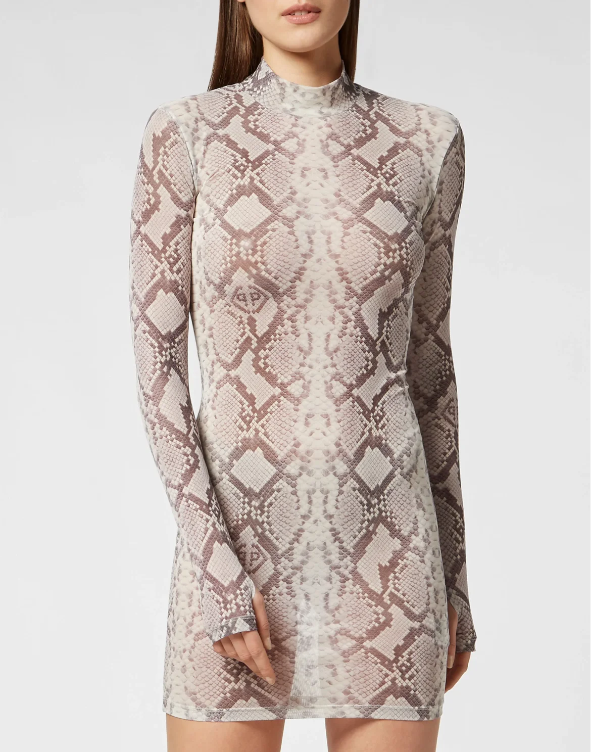 Tulle Mini Dress Python Print, цвет: Мультиколор