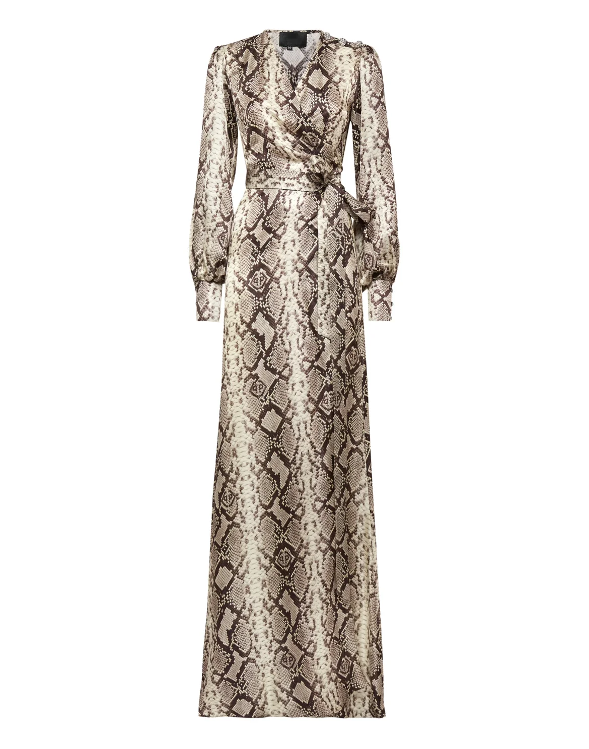 Python Silk Print Long Dress, цвет: Мультиколор