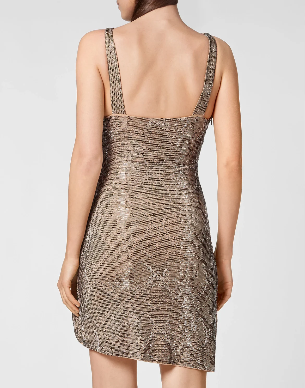 Mini Dress Python Print with Crystals, цвет: Мультиколор