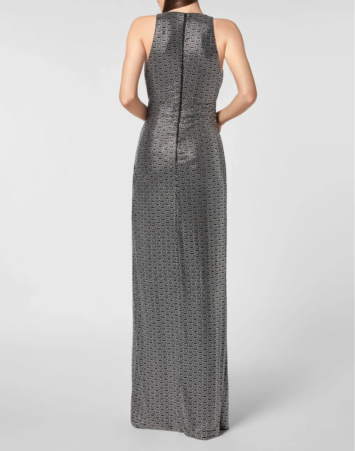 Long Dress Monogram with Crystals, цвет: Черный