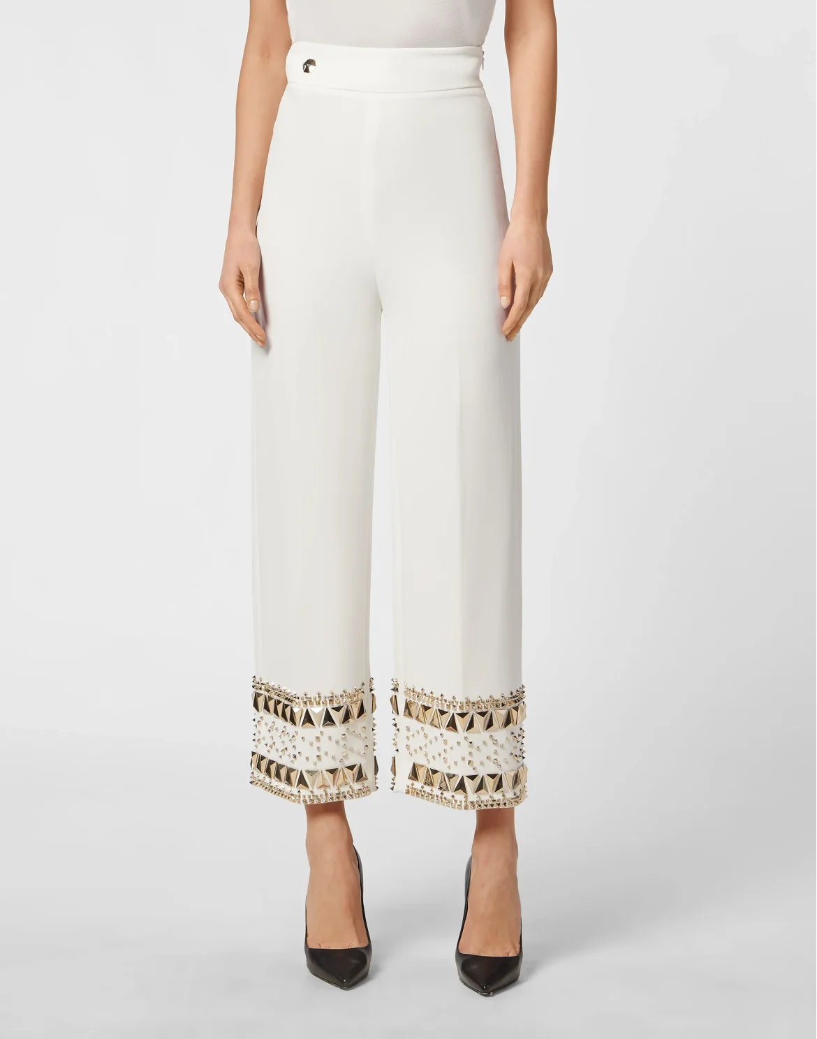 Cady High Waist Trouser Studs, цвет: Белый