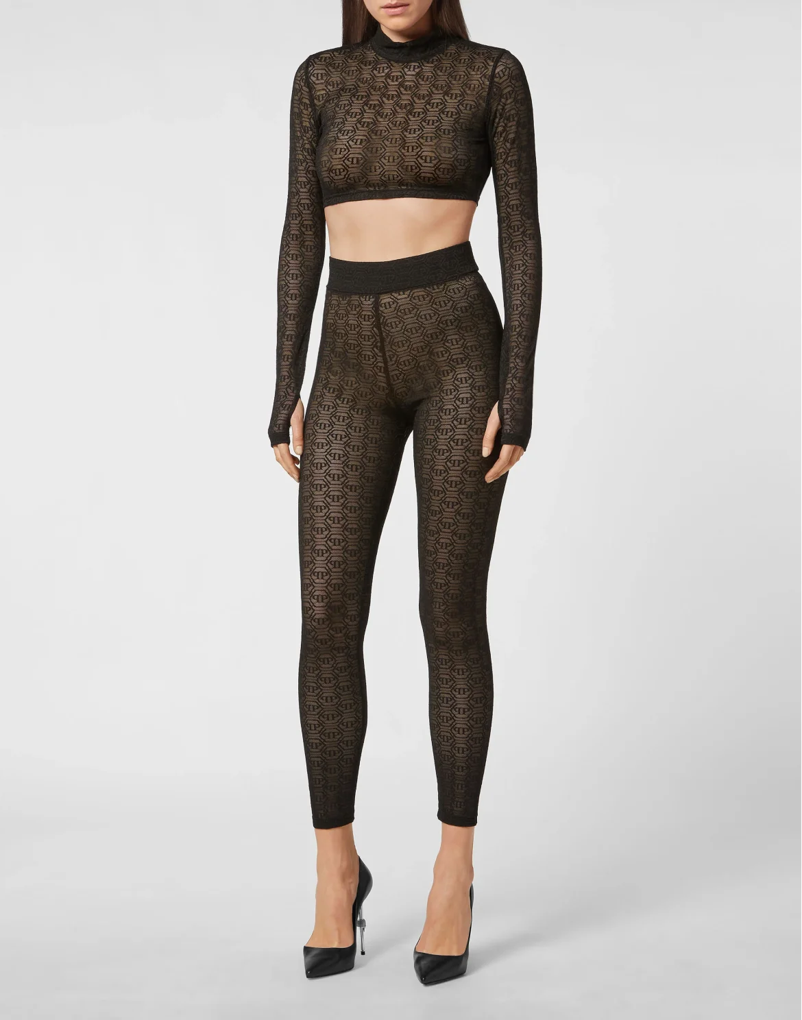 Tulle Leggings Monogram, цвет: Черный