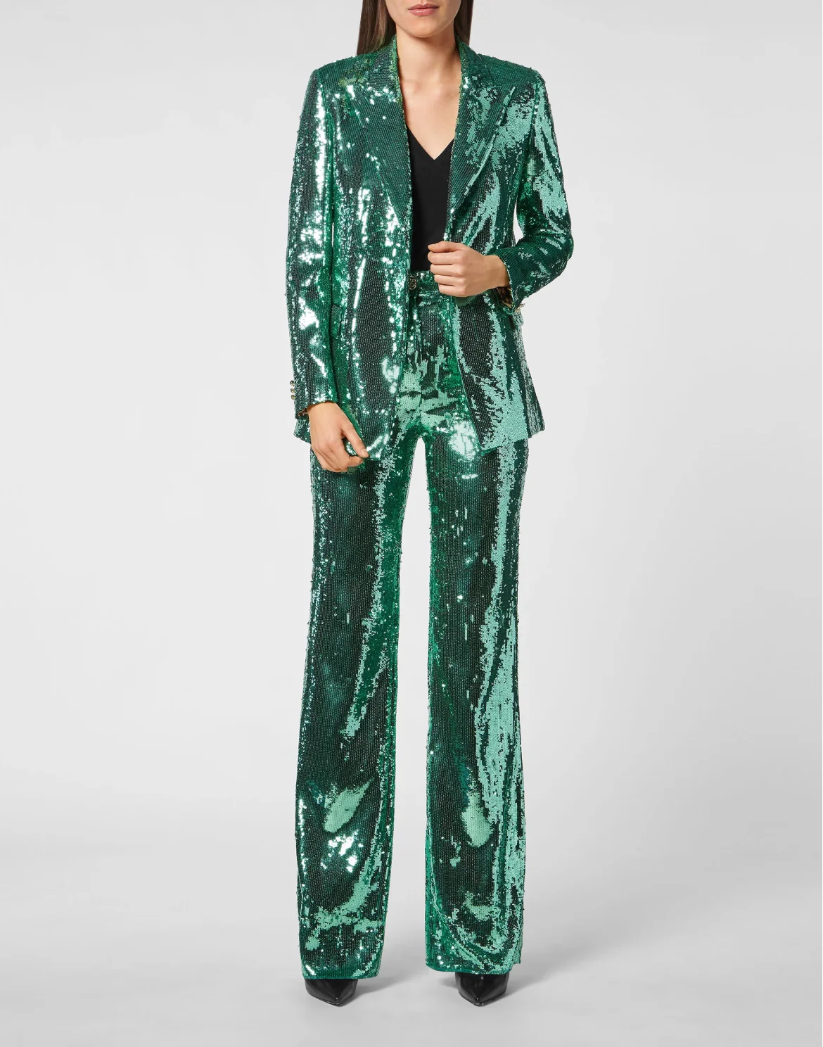 Long Trousers Paillettes, цвет: Зеленый