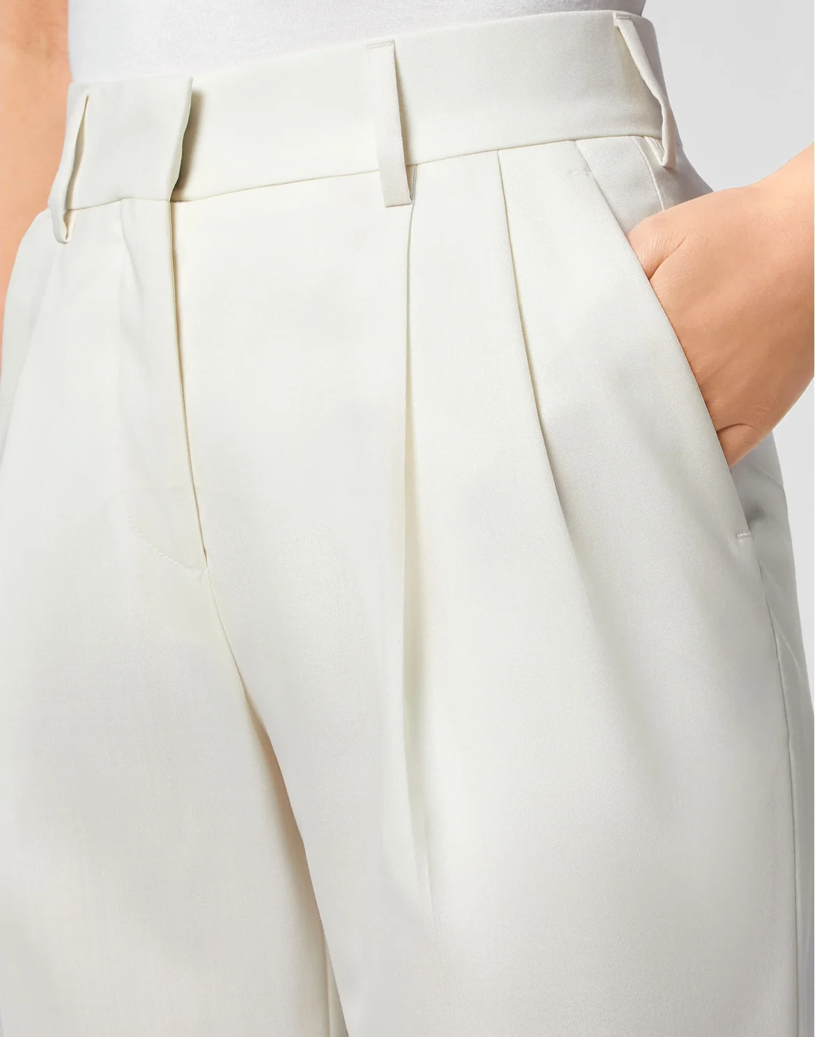 Straight Pinces Trousers, цвет: Белый