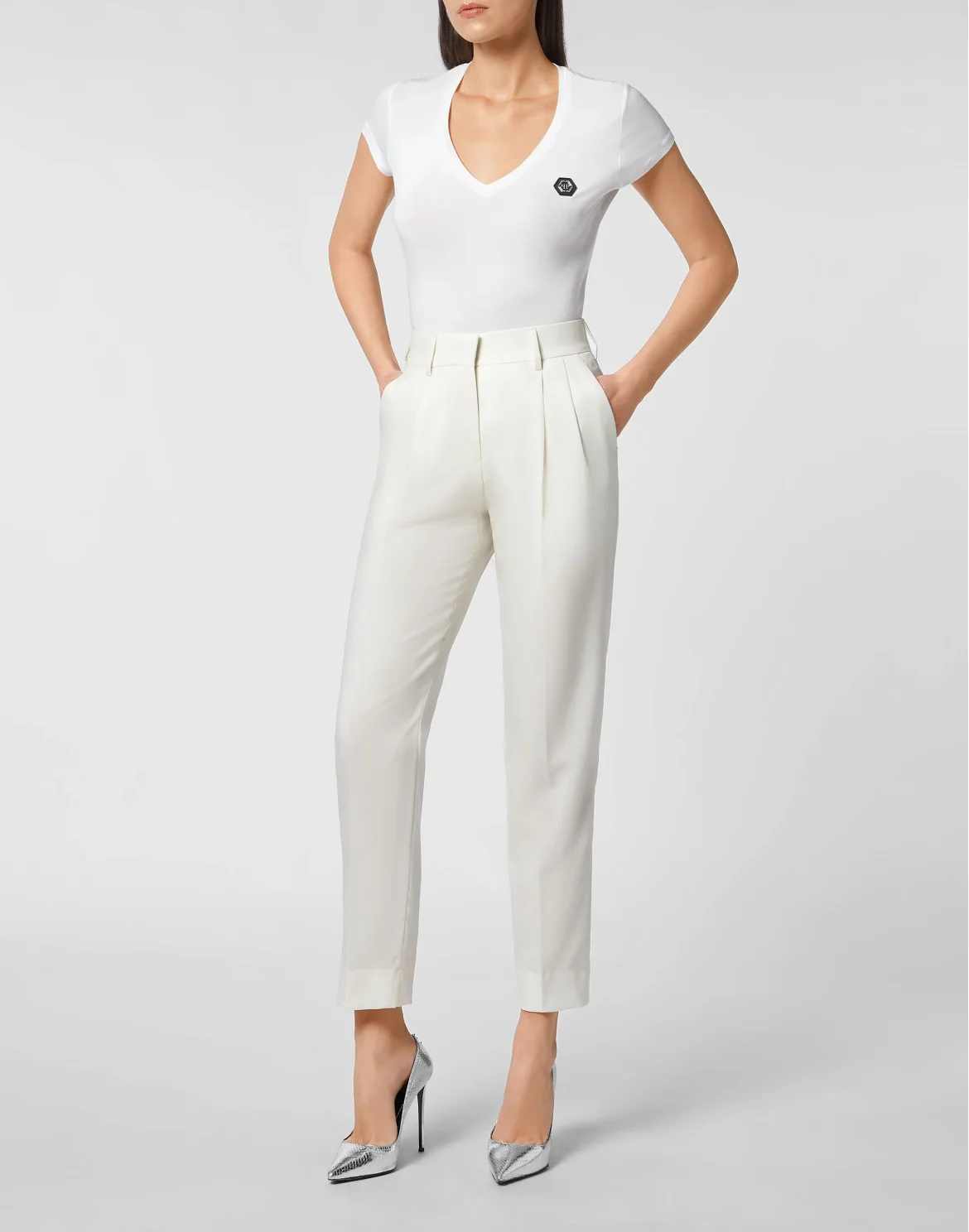Straight Pinces Trousers, цвет: Белый