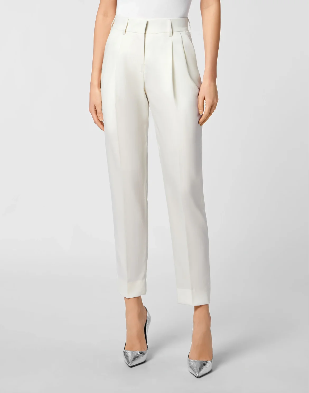 Straight Pinces Trousers, цвет: Белый