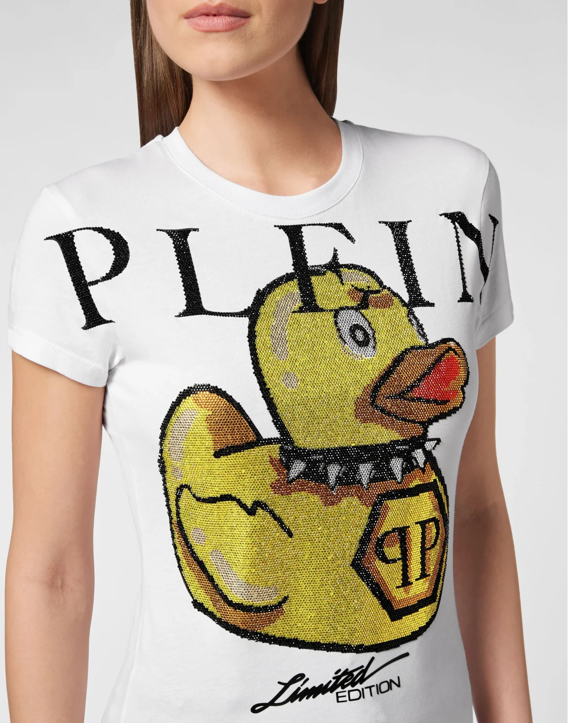 T-shirt Round Neck SS PP Duck with Crystals, цвет: Белый