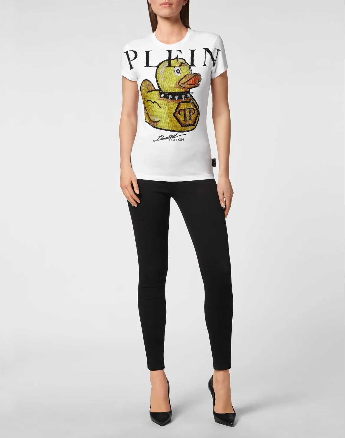 T-shirt Round Neck SS PP Duck with Crystals, цвет: Белый