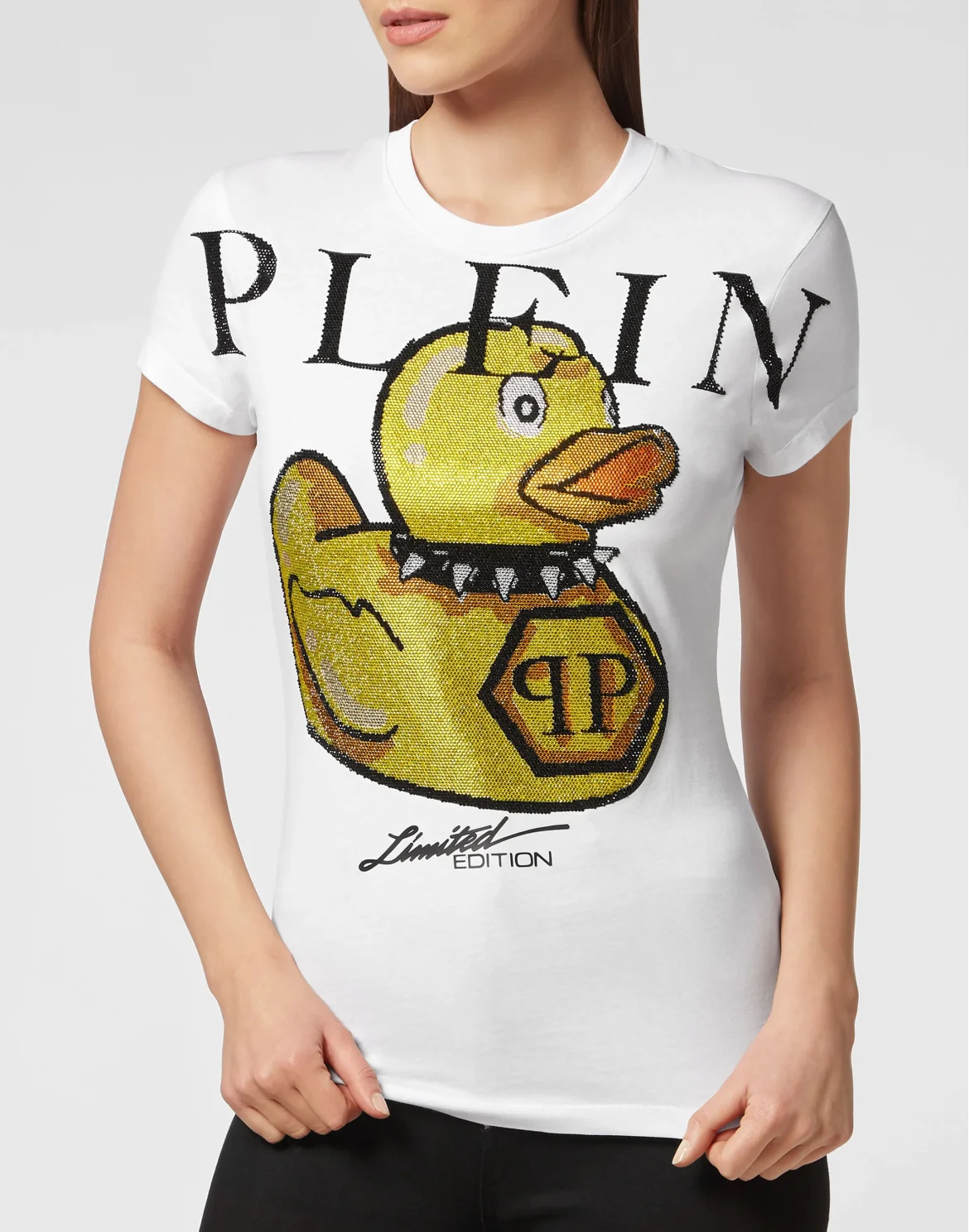 T-shirt Round Neck SS PP Duck with Crystals, цвет: Белый