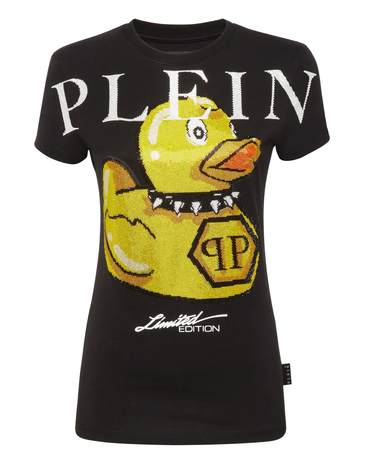 T-shirt Round Neck SS PP Duck with Crystals, цвет: Черный