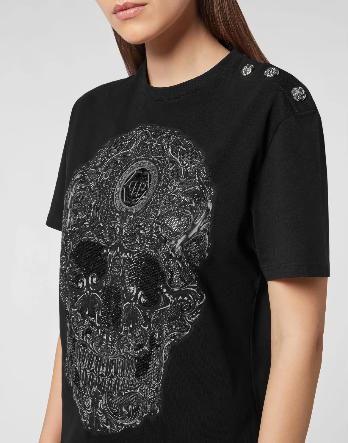 T-shirt Man Fit Baroque with Crystals, цвет: Черный