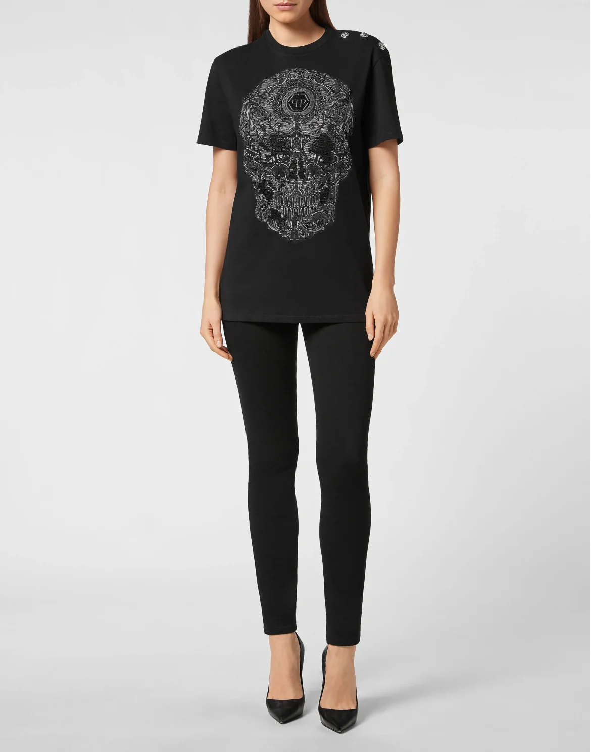 T-shirt Man Fit Baroque with Crystals, цвет: Черный