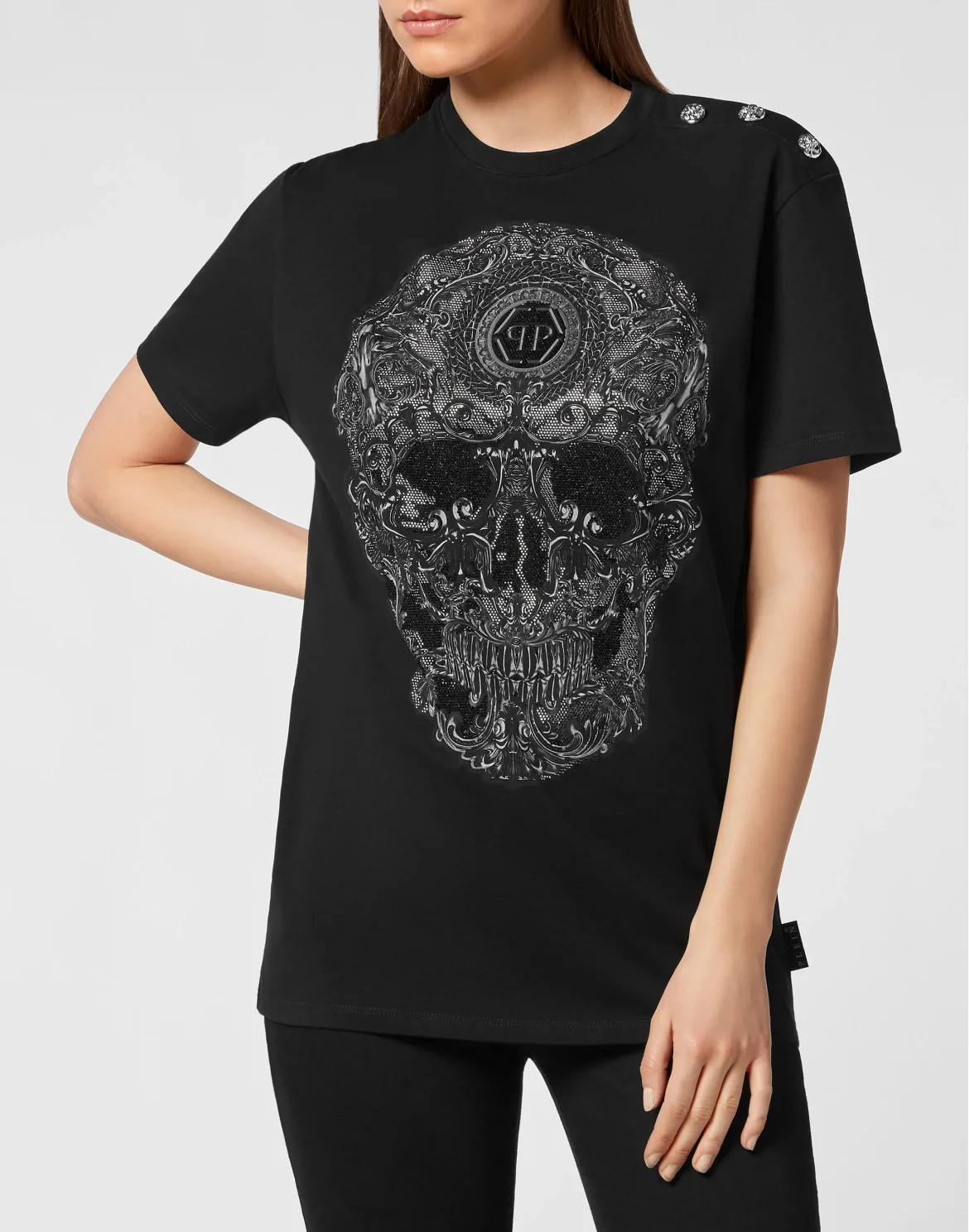 T-shirt Man Fit Baroque with Crystals, цвет: Черный