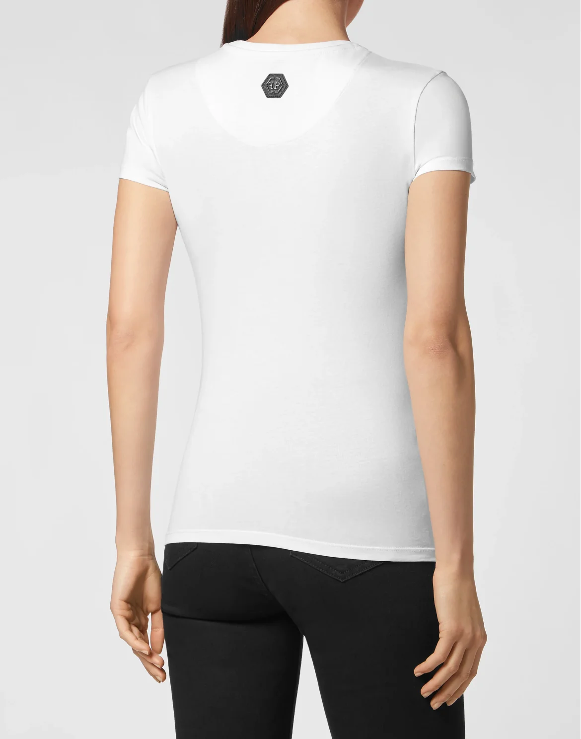 T-shirt Sexy Pure Skeleton tattoo with Crystals, цвет: Белый